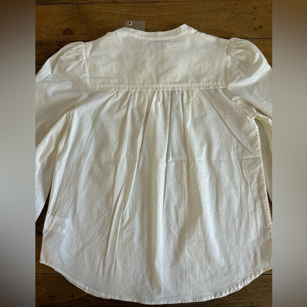 JOIE Vesta Pintucked Cottonvoile Blouse long sleeve minimalist preppy Feminine - Picture 7 of 15